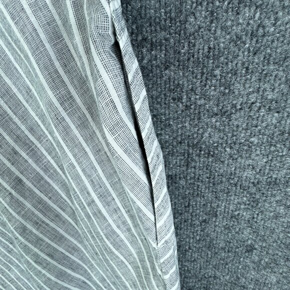 J.‎ Jill Love Linen Dress Womens Medium Gray White Stripe Sleeveless Midi Casual - Picture 4 of 15